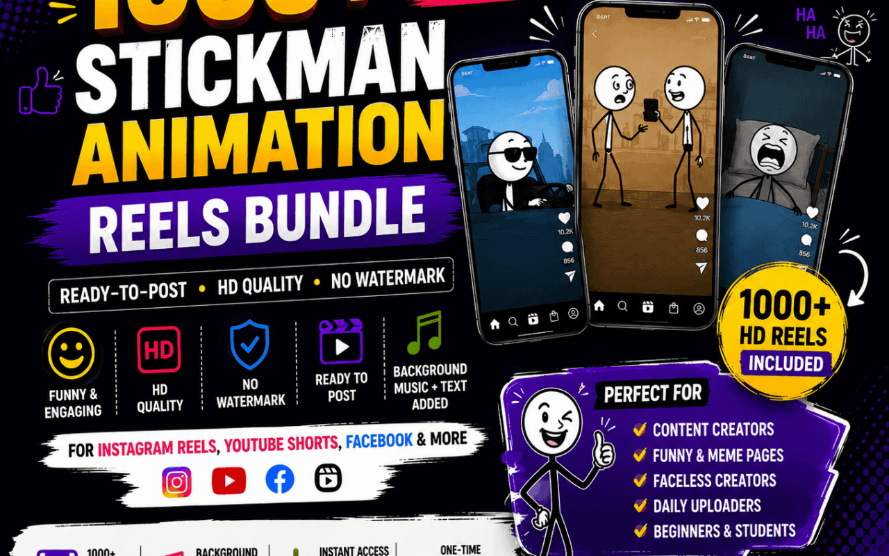 1000+ Stickman Animation Reels Bundle