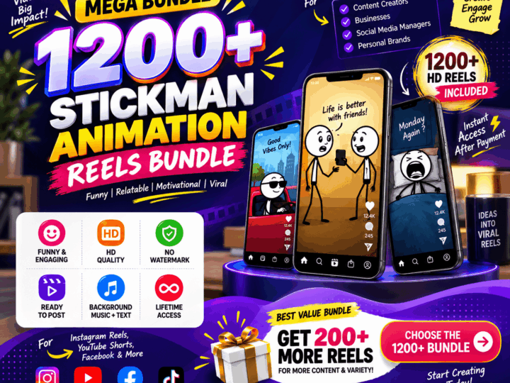 1200+ Stickman Animation Reels Bundle